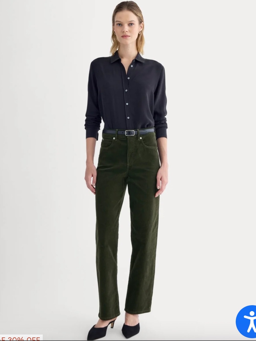 Everlane Way High Corduroy pants in BLACK